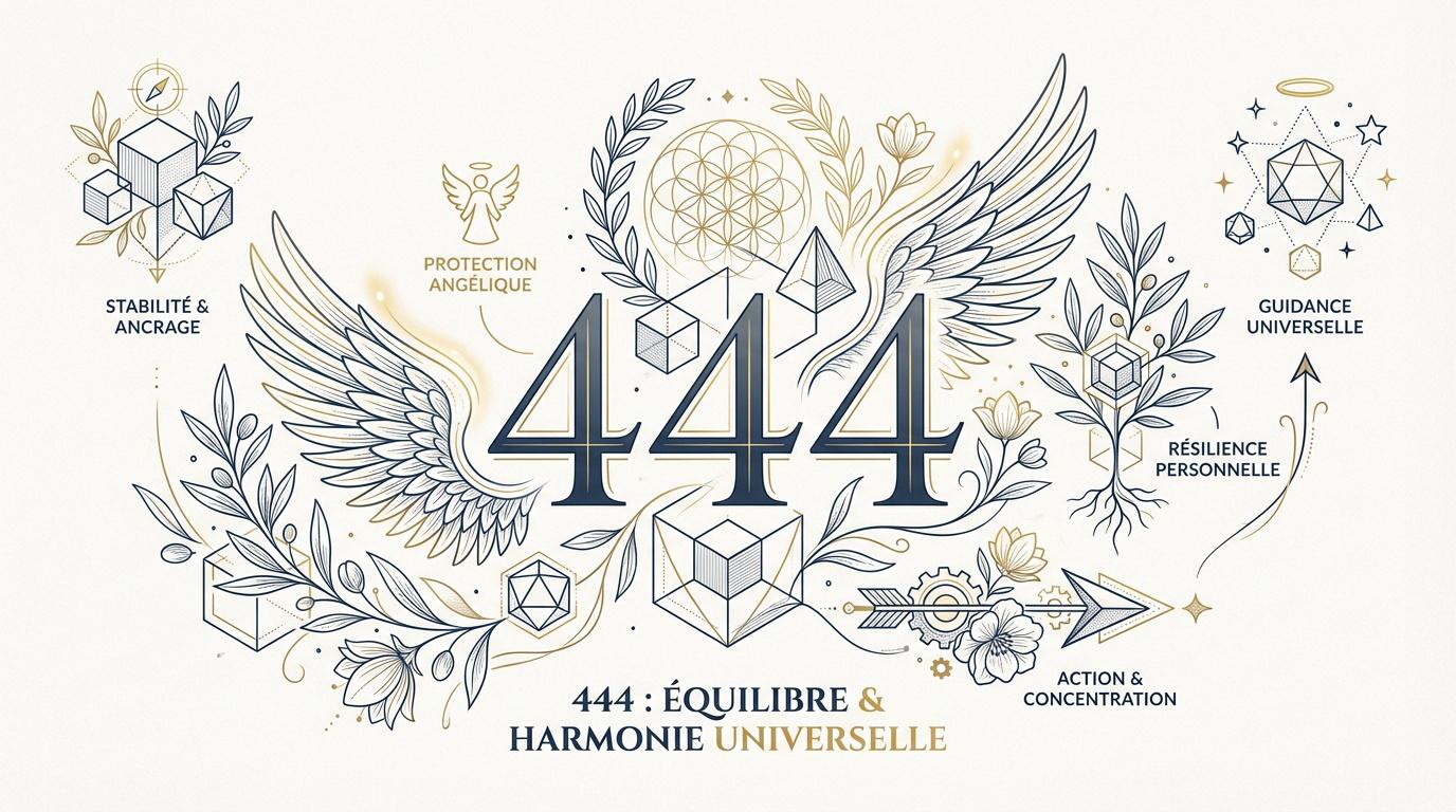 Tatouage 444 symbolisant l'équilibre et l'harmonie universelle