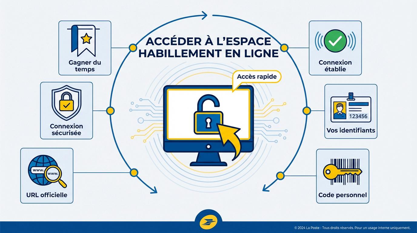 Interface de connexion sécurisée à l'espace habillement La Poste