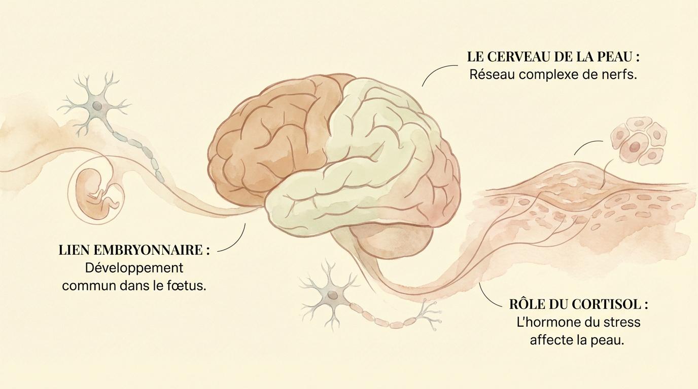 Lien biologique entre cerveau et épiderme