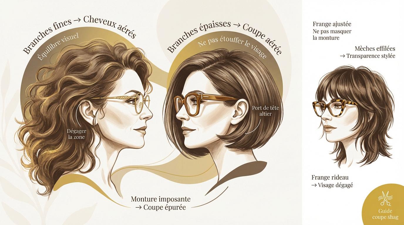Femme de 50 ans avec lunettes et coupe de cheveux harmonieuse