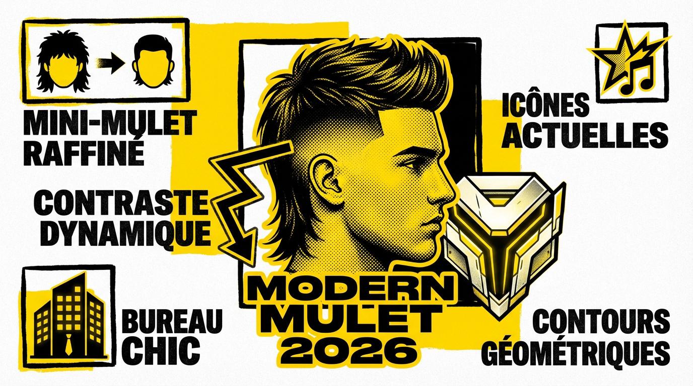 Coiffure homme modern mulet tendance 2026 style néo-futuriste