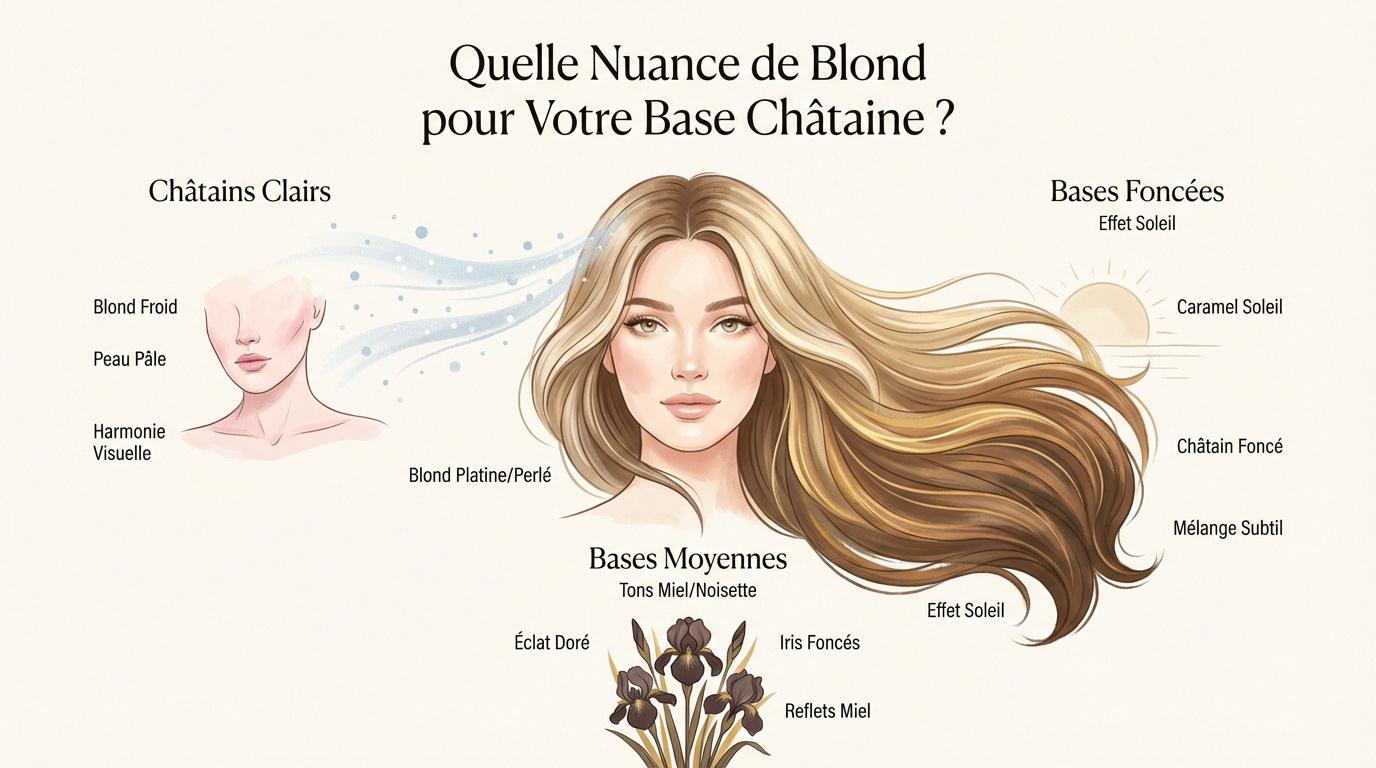 femme avec des meche blonde sur cheveux chatain
