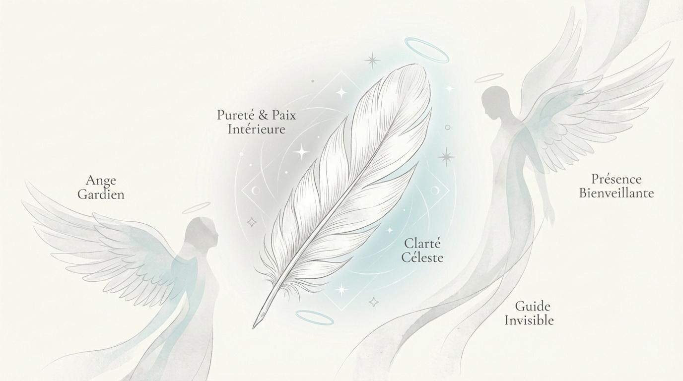 Plume blanche symbolisant la paix et la guidance des anges gardiens
