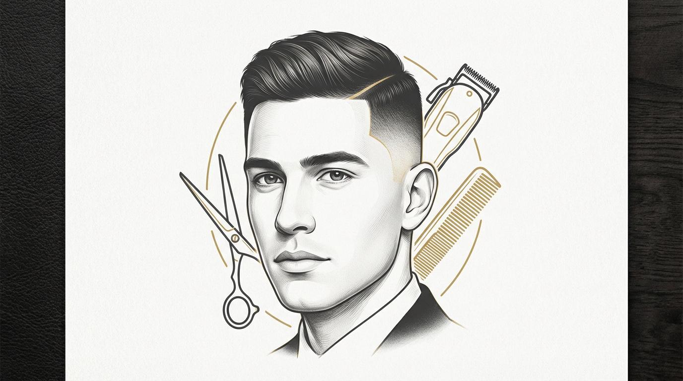 Portrait d'un homme avec une coupe dégradé espagnol aux finitions soignées