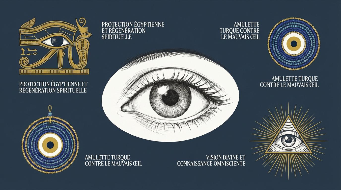 Symboles de l'oeil : protection d'Horus et vision divine de la Providence