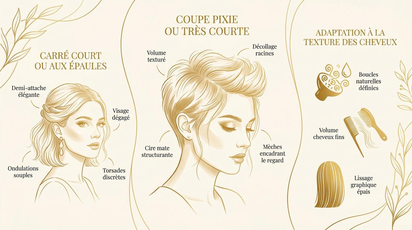 Styles de coiffures mariage cheveux courts