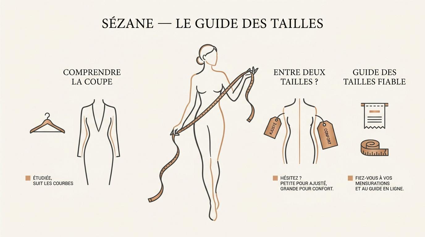 Guide des coupes et tailles Sézane pour femme