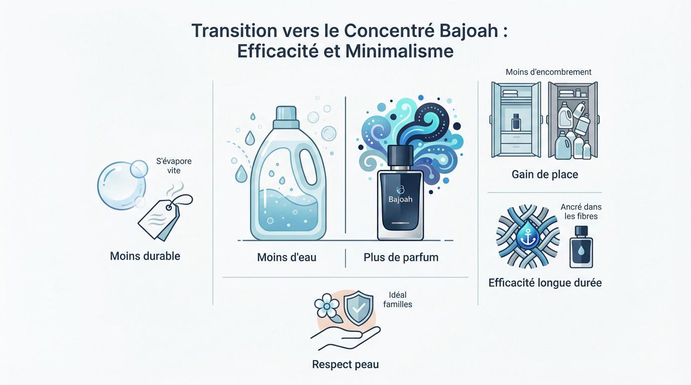 Efficacité et minimalisme du parfum concentré Bajoah pour le linge