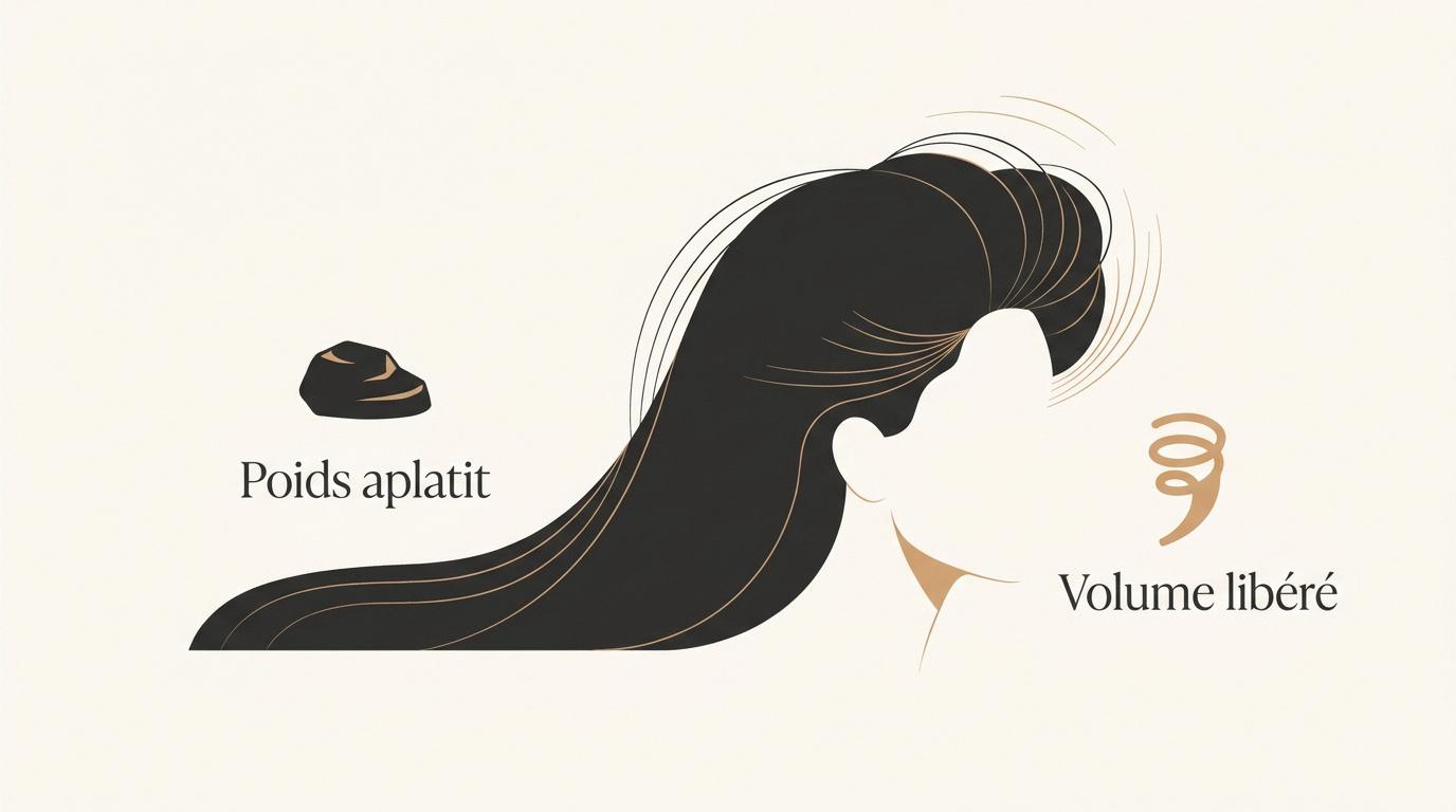 Comparaison avant après d'une coupe courte apportant du volume aux cheveux fins