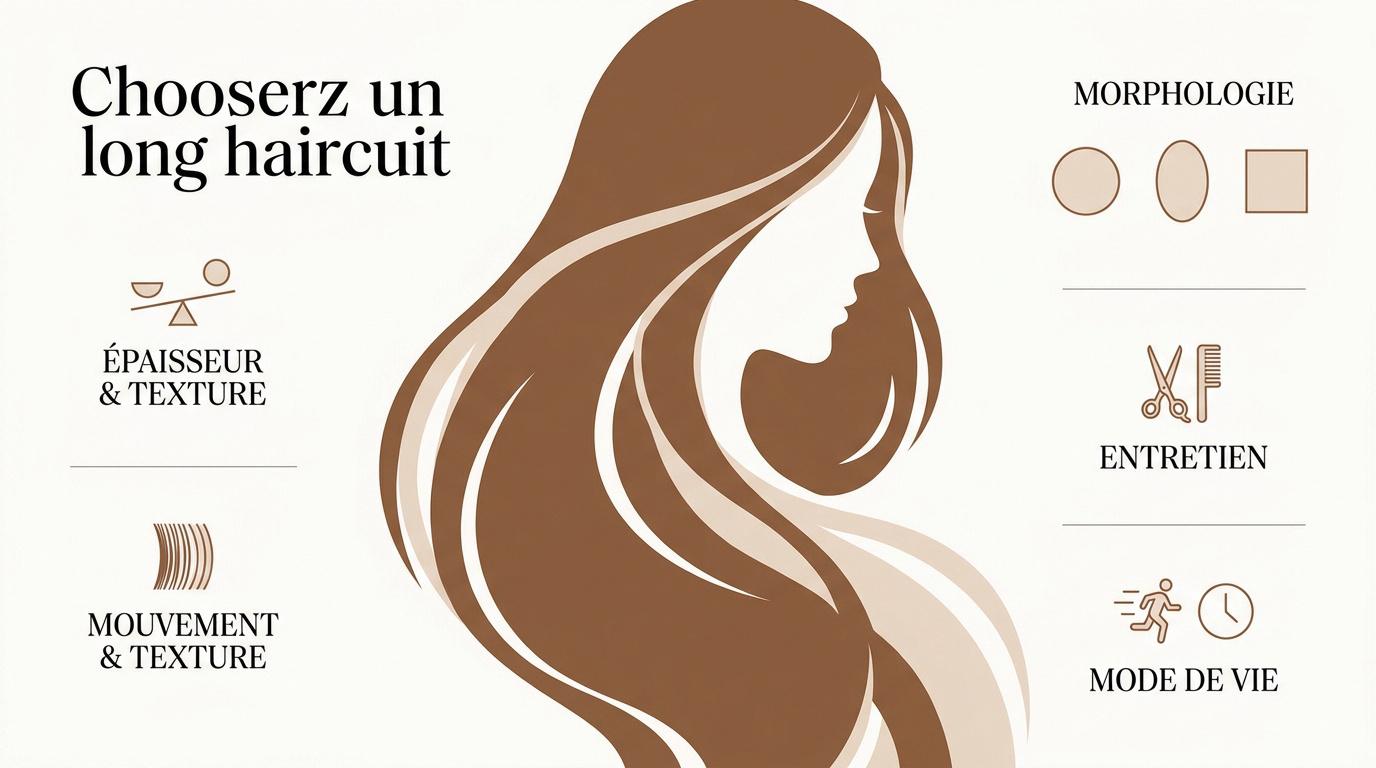 Femme aux cheveux longs ondulés et brillants
