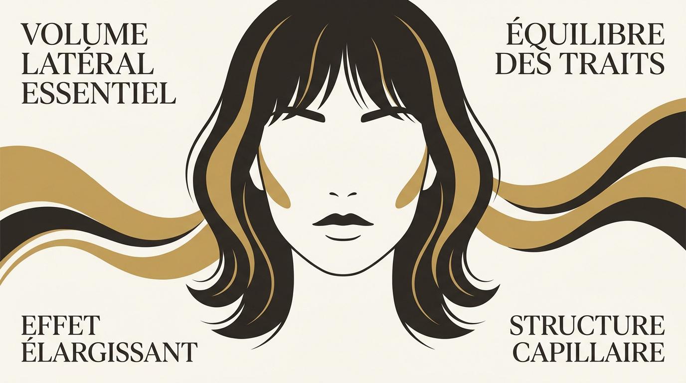 Illustration d'une coupe de cheveux structurée pour visage allongé
