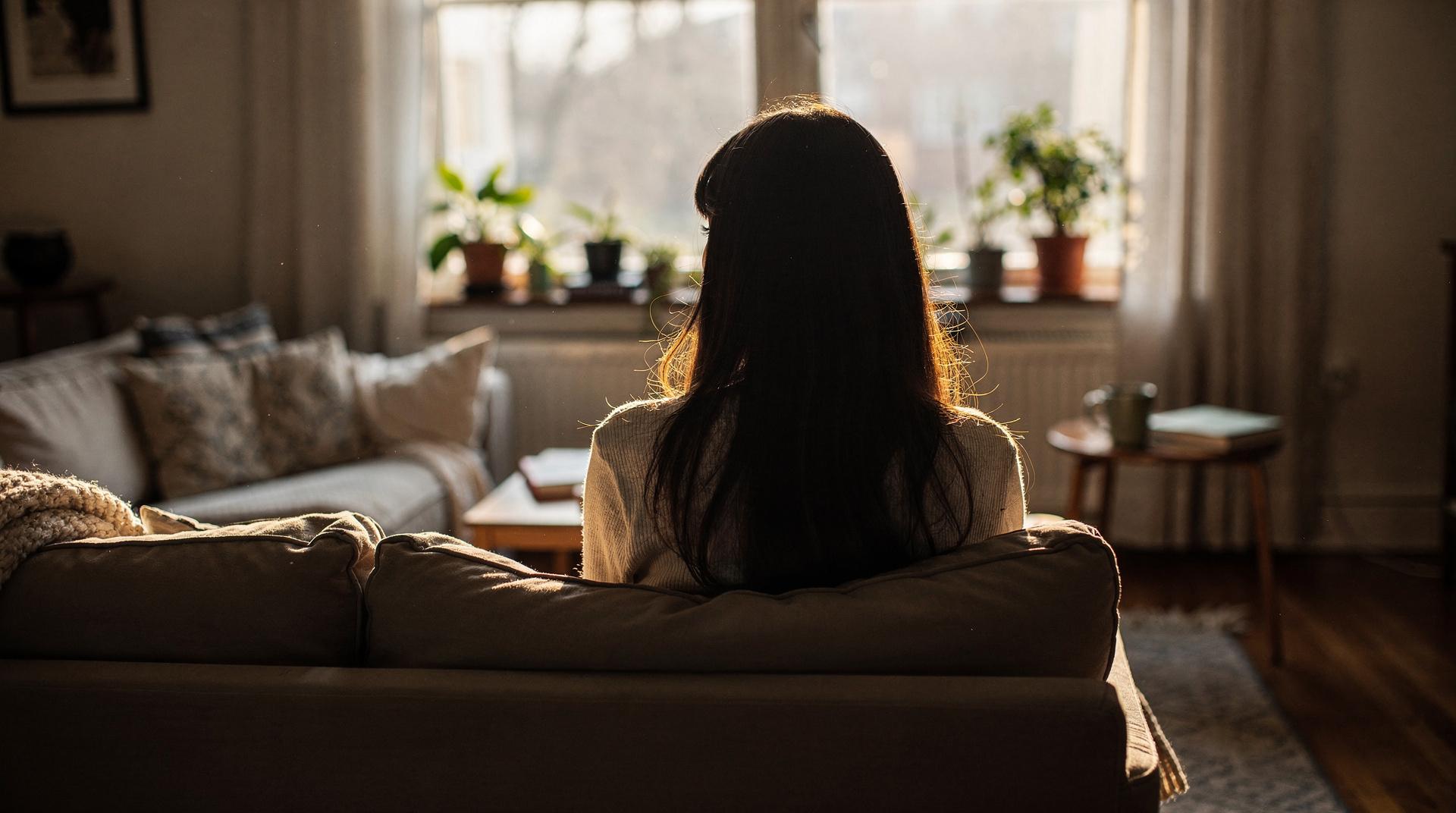 Frange rideau portée sur cheveux longs